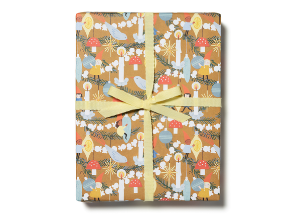 Red Cap Cards - Christmas Elves holiday wrapping paper rolls