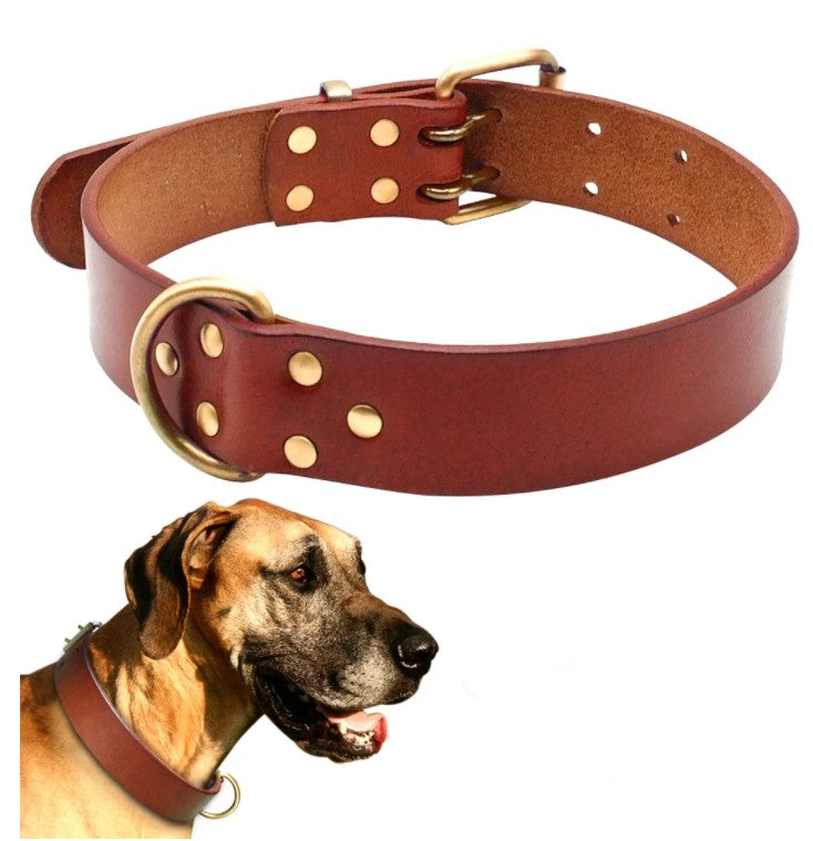 Swag & Wag  Luxury Italian Leather Dog Collar Brown
