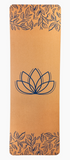 Antimicrobial Cork Yoga Mat w/ TPE backing, Lotus, Navy