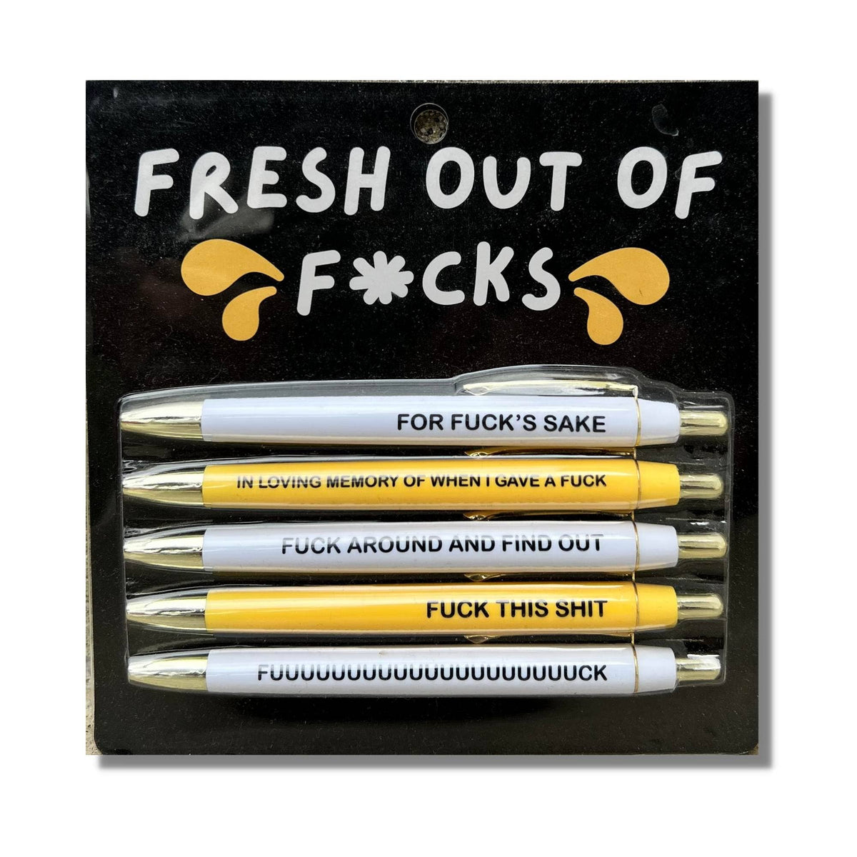 FUN CLUB - Fresh out of Fucks Pen Set (funny, sweary, office, gift