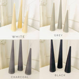 Maple + Love - Neutrals Slim Cone Taper Beeswax Candle: Teal / Tall