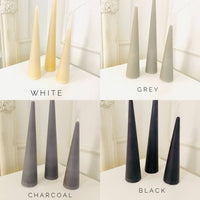 Maple + Love - Neutrals Slim Cone Taper Beeswax Candle: White / Tall