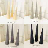 Maple + Love - Neutrals Slim Cone Taper Beeswax Candle: White / Tall