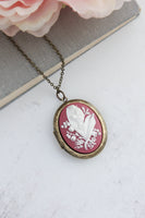 A Pocket of Posies - Lily of the Valley Locket - Raspberry Pink