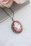 A Pocket of Posies - Lily of the Valley Locket - Raspberry Pink