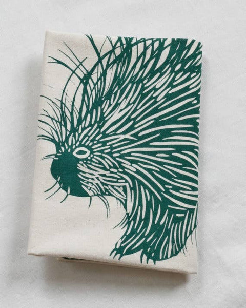 Hearth and Harrow - Porcupine Tea Towel - Organic Cotton - Dark Green - Eco