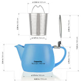 TEALYRA / LUXBE - Pluto Blue Porcelain Teapot Infuser 18.2 oz.