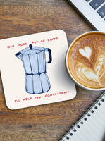 David Shrigley x Brainbox Candy - Funny Art Coaster By David Shrigley - One More Pot of Coffee