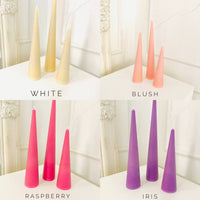 Maple + Love - Neutrals Slim Cone Taper Beeswax Candle: White / Tall