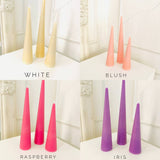 Maple + Love - Neutrals Slim Cone Taper Beeswax Candle: White / Tall