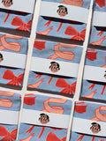 Bows on Blue Tea Towel - 100% Cotton