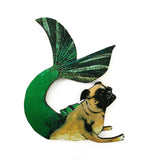 Pergamo Paper Goods - Mermaid Pug Wood Magnet