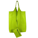 Chenson & Gorett - Women's Leather University Shopper Bag with Extra Coin Pocket: Bottle Green