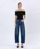 HIGH RISE BARREL LEG JEANS F5768D