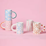 Ceramic Mug with Hand-painted Pink Stripe-Coffee Mug-14oz