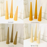 Maple + Love - Neutrals Slim Cone Taper Beeswax Candle: Teal / Tall