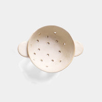 Stoneware Berry Bowl-Ceramic Berry Colander, Beige