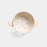 Stoneware Berry Bowl-Ceramic Berry Colander, Beige