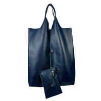 Chenson & Gorett - Women's Leather University Shopper Bag with Extra Coin Pocket: Bottle Green