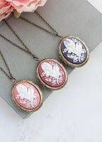 A Pocket of Posies - Lily of the Valley Locket - Raspberry Pink