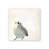 The Mincing Mockingbird - White Warbler Wood Wall Art Decor