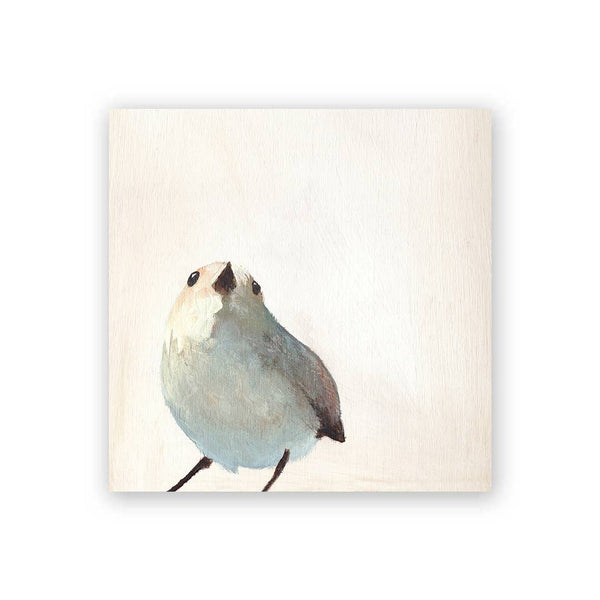 The Mincing Mockingbird - White Warbler Wood Wall Art Decor