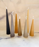 Maple + Love - Neutrals Slim Cone Taper Beeswax Candle: Blush / Tall