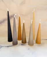 Maple + Love - Neutrals Slim Cone Taper Beeswax Candle: White / Tall