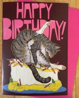 Sunde White Industries - Bad Cat Birthday Card!