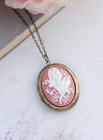 A Pocket of Posies - Lily of the Valley Locket - Raspberry Pink