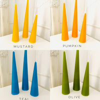 Maple + Love - Neutrals Slim Cone Taper Beeswax Candle: Raspberry / Tall