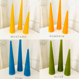 Maple + Love - Neutrals Slim Cone Taper Beeswax Candle: White / Tall