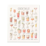 Cocktails Dishcloth-6.75x7.5"L