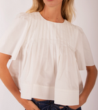 Pleated Short Sleeve Blouse – Elegant and Timeless