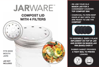 Fox Run Brands - Jarware Compost Lid for Wide Mouth Mason Jar, Set 4