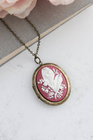 A Pocket of Posies - Lily of the Valley Locket - Raspberry Pink