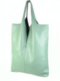 Chenson & Gorett - Women's Leather University Shopper Bag with Extra Coin Pocket: Bottle Green