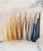 Maple + Love - Neutrals Slim Cone Taper Beeswax Candle: White / Tall