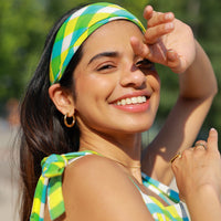 kate austin designs - Frida Light Cotton Bandana in Citrus Gingham