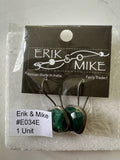 Erik & Mike - Raw Emerald large cushion cut earring in Black Rhodium