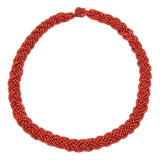 Erik & Mike - Braided necklace beaded necklace Antique Coral