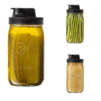 Fox Run Brands - Jarware Black Spout Lid for Wide Mouth Mason Jar