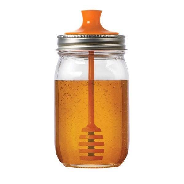 Fox Run Brands - Jarware Honey Dipper Lid for Regular Mouth Mason Jar