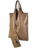 Chenson & Gorett - Women's Leather University Shopper Bag with Extra Coin Pocket: Bottle Green