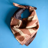 Two Tone Bandana Cotton Silk Block Print Head Scarf | Harper