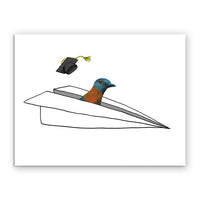 The Mincing Mockingbird - Graduation Airplane Greeting Card