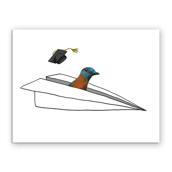 The Mincing Mockingbird - Graduation Airplane Greeting Card