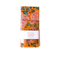 Bee Kitchen - (3 Pack) Beeswax Food Wrap Orange Floral