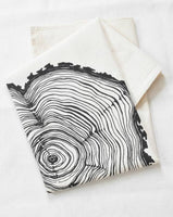 Hearth and Harrow - Tree Ring Tea Towel (Black)