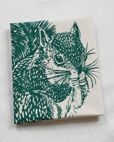 Hearth and Harrow - Squirrel Tea Towel (Dark Green)